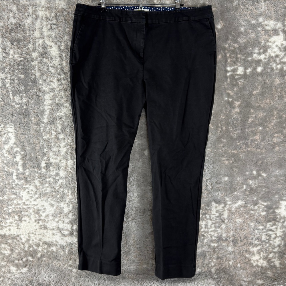Boden Size 20/22R Polka Dot Trim Chino Trousers Pants Black Sleeveless Women